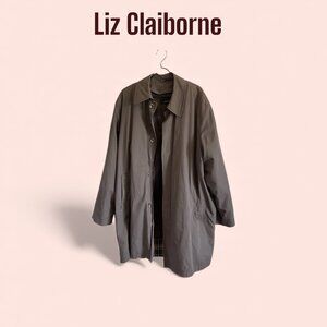 Liz Claiborne Big & Tall XXL Brown Car Coat w/ Thinsulate & Detachable Liner